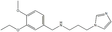 [(3-ethoxy-4-methoxyphenyl)methyl][3-(1H-imidazol-1-yl)propyl]amine 化学構造式