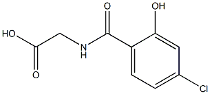 [(4-chloro-2-hydroxybenzoyl)amino]acetic acid Struktur