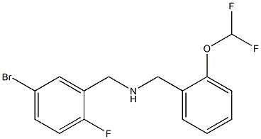 [(5-bromo-2-fluorophenyl)methyl]({[2-(difluoromethoxy)phenyl]methyl})amine 化学構造式