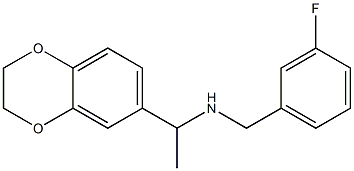 [1-(2,3-dihydro-1,4-benzodioxin-6-yl)ethyl][(3-fluorophenyl)methyl]amine,,结构式