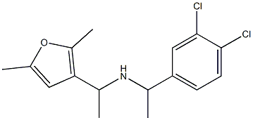 [1-(3,4-dichlorophenyl)ethyl][1-(2,5-dimethylfuran-3-yl)ethyl]amine 化学構造式