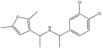 [1-(3,4-dichlorophenyl)ethyl][1-(2,5-dimethylfuran-3-yl)ethyl]amine,,结构式