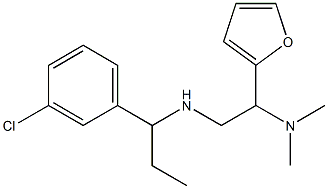 [1-(3-chlorophenyl)propyl][2-(dimethylamino)-2-(furan-2-yl)ethyl]amine,,结构式