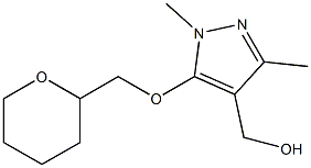 [1,3-dimethyl-5-(oxan-2-ylmethoxy)-1H-pyrazol-4-yl]methanol 化学構造式