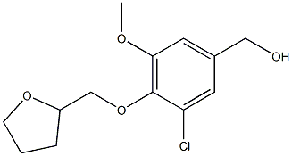 [3-chloro-5-methoxy-4-(oxolan-2-ylmethoxy)phenyl]methanol,,结构式