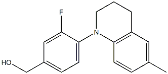 [3-fluoro-4-(6-methyl-1,2,3,4-tetrahydroquinolin-1-yl)phenyl]methanol 化学構造式