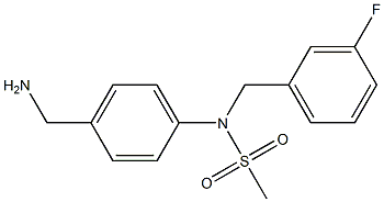 [4-(aminomethyl)phenyl]-N-[(3-fluorophenyl)methyl]methanesulfonamide,,结构式