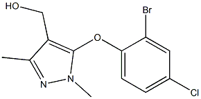 [5-(2-bromo-4-chlorophenoxy)-1,3-dimethyl-1H-pyrazol-4-yl]methanol Struktur