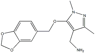 [5-(2H-1,3-benzodioxol-5-ylmethoxy)-1,3-dimethyl-1H-pyrazol-4-yl]methanamine Structure