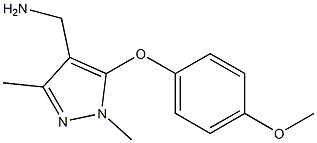 [5-(4-methoxyphenoxy)-1,3-dimethyl-1H-pyrazol-4-yl]methanamine Struktur