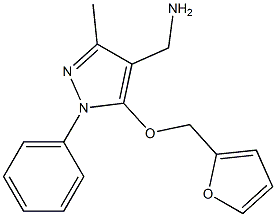 [5-(furan-2-ylmethoxy)-3-methyl-1-phenyl-1H-pyrazol-4-yl]methanamine 结构式