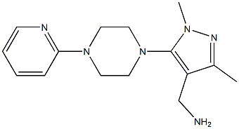 {1,3-dimethyl-5-[4-(pyridin-2-yl)piperazin-1-yl]-1H-pyrazol-4-yl}methanamine Struktur