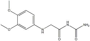 {2-[(3,4-dimethoxyphenyl)amino]acetyl}urea 结构式
