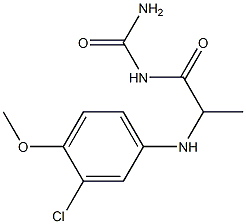 {2-[(3-chloro-4-methoxyphenyl)amino]propanoyl}urea 结构式