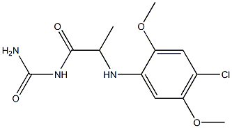 {2-[(4-chloro-2,5-dimethoxyphenyl)amino]propanoyl}urea,,结构式