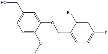 {3-[(2-bromo-4-fluorophenyl)methoxy]-4-methoxyphenyl}methanol,,结构式
