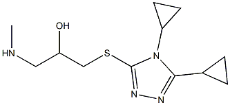 {3-[(4,5-dicyclopropyl-4H-1,2,4-triazol-3-yl)sulfanyl]-2-hydroxypropyl}(methyl)amine,,结构式