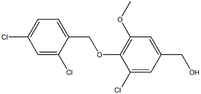 {3-chloro-4-[(2,4-dichlorophenyl)methoxy]-5-methoxyphenyl}methanol,,结构式