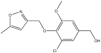 {3-chloro-5-methoxy-4-[(5-methyl-1,2-oxazol-3-yl)methoxy]phenyl}methanol 化学構造式