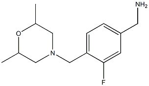 {4-[(2,6-dimethylmorpholin-4-yl)methyl]-3-fluorophenyl}methanamine Struktur