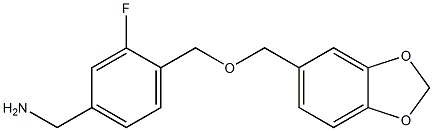 {4-[(2H-1,3-benzodioxol-5-ylmethoxy)methyl]-3-fluorophenyl}methanamine Structure