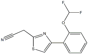 {4-[2-(difluoromethoxy)phenyl]-1,3-thiazol-2-yl}acetonitrile Struktur