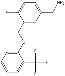 {4-fluoro-3-[2-(trifluoromethyl)phenoxymethyl]phenyl}methanamine Struktur
