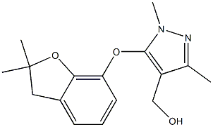 {5-[(2,2-dimethyl-2,3-dihydro-1-benzofuran-7-yl)oxy]-1,3-dimethyl-1H-pyrazol-4-yl}methanol 化学構造式
