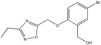 {5-bromo-2-[(3-ethyl-1,2,4-oxadiazol-5-yl)methoxy]phenyl}methanol,,结构式