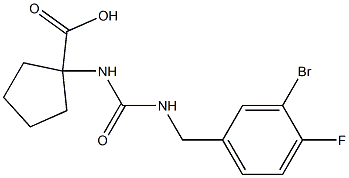 1-({[(3-bromo-4-fluorophenyl)methyl]carbamoyl}amino)cyclopentane-1-carboxylic acid,,结构式