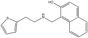 1-({[2-(thiophen-2-yl)ethyl]amino}methyl)naphthalen-2-ol,,结构式