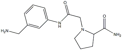 1-({[3-(aminomethyl)phenyl]carbamoyl}methyl)pyrrolidine-2-carboxamide Struktur