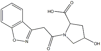 1-(1,2-benzisoxazol-3-ylacetyl)-4-hydroxypyrrolidine-2-carboxylic acid,,结构式