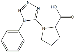 1-(1-phenyl-1H-tetrazol-5-yl)pyrrolidine-2-carboxylic acid 化学構造式