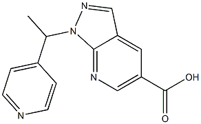 1-(1-pyridin-4-ylethyl)-1H-pyrazolo[3,4-b]pyridine-5-carboxylic acid 结构式