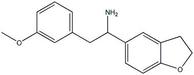 1-(2,3-dihydro-1-benzofuran-5-yl)-2-(3-methoxyphenyl)ethan-1-amine 结构式