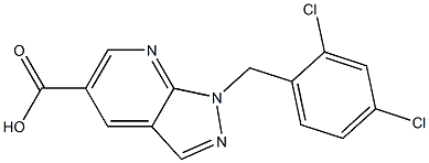 1-(2,4-dichlorobenzyl)-1H-pyrazolo[3,4-b]pyridine-5-carboxylic acid Structure