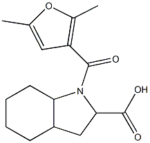 1-(2,5-dimethyl-3-furoyl)octahydro-1H-indole-2-carboxylic acid 结构式