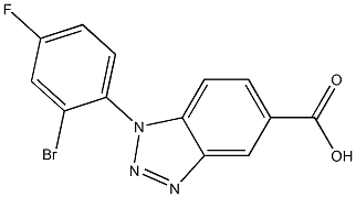 1-(2-bromo-4-fluorophenyl)-1H-1,2,3-benzotriazole-5-carboxylic acid,,结构式