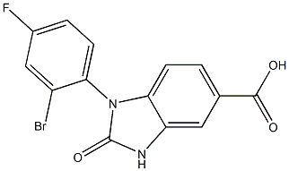 1-(2-bromo-4-fluorophenyl)-2-oxo-2,3-dihydro-1H-1,3-benzodiazole-5-carboxylic acid,,结构式