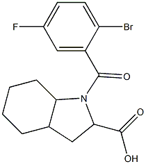 1-(2-bromo-5-fluorobenzoyl)octahydro-1H-indole-2-carboxylic acid Structure