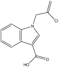 1-(2-chloroprop-2-en-1-yl)-1H-indole-3-carboxylic acid,,结构式