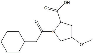 1-(2-cyclohexylacetyl)-4-methoxypyrrolidine-2-carboxylic acid,,结构式