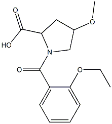 1-(2-ethoxybenzoyl)-4-methoxypyrrolidine-2-carboxylic acid,,结构式