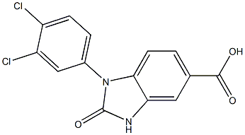 1-(3,4-dichlorophenyl)-2-oxo-2,3-dihydro-1H-1,3-benzodiazole-5-carboxylic acid Struktur