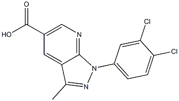 1-(3,4-dichlorophenyl)-3-methyl-1H-pyrazolo[3,4-b]pyridine-5-carboxylic acid 化学構造式