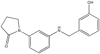 1-(3-{[(3-hydroxyphenyl)methyl]amino}phenyl)pyrrolidin-2-one 化学構造式