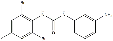 1-(3-aminophenyl)-3-(2,6-dibromo-4-methylphenyl)urea,,结构式