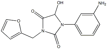 1-(3-aminophenyl)-3-(furan-2-ylmethyl)-5-hydroxyimidazolidine-2,4-dione 结构式