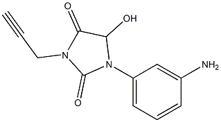 1-(3-aminophenyl)-5-hydroxy-3-(prop-2-yn-1-yl)imidazolidine-2,4-dione Struktur